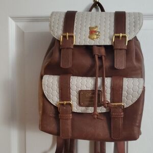 Loungefly Disney Brown and White Backpack with Gold Details